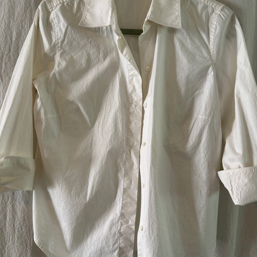 Cropped button down blouse
